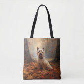 Biewer Terrier in Herfst laat Herfst inspireren Tote Bag (Voorkant)