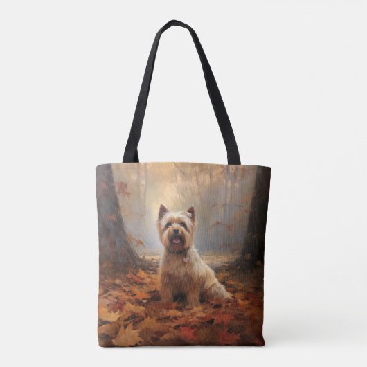 Biewer Terrier in Herfst laat Herfst inspireren Tote Bag (Achterkant)