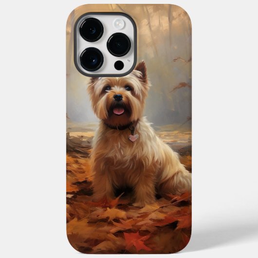 Biewer Terrier in herfstbladeren val inspireren Case-Mate iPhone Case (Achterkant)