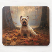 Biewer Terrier in herfstbladeren val inspireren Muismat (Voorkant)
