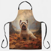 Biewer Terrier in herfstbladeren val inspireren Schort (Voorkant)