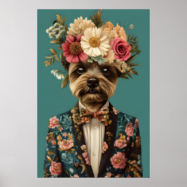 Biewer Terrier In Suit Poster, Biewer Terrier Poster