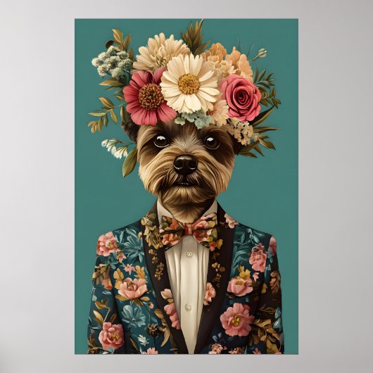 Biewer Terrier In Suit Poster, Biewer Terrier Poster (Voorkant)