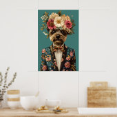 Biewer Terrier In Suit Poster, Biewer Terrier Poster (Keuken)