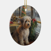 Biewer Terrier Kerst Cruise: Pawsome Vakantie Keramisch Ornament (Rechts)