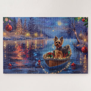 Biewer Terrier Kerst Feestelijke Reis Legpuzzel
