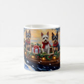 Biewer Terrier Kerstboot Vakantie Koffiemok (Center)