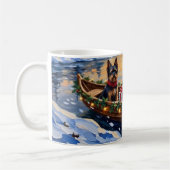 Biewer Terrier Kerstboot Vakantie Koffiemok (Links)