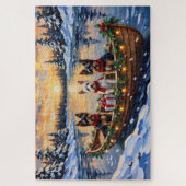 Biewer Terrier Kerstboot Vakantie Legpuzzel (Verticaal)