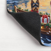 Biewer Terrier Kerstboot Vakantie Muismat (Hoek)