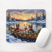 Biewer Terrier Kerstboot Vakantie Muismat (Met muis)