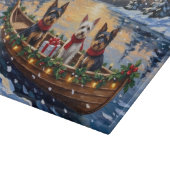 Biewer Terrier Kerstboot Vakantie Snijplank (Hoek)
