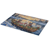 Biewer Terrier Kerstboot Vakantie Snijplank (Hoek)