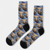 Biewer Terrier Kerstboot Vakantie Sokken (Links)