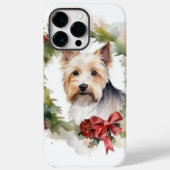 Biewer Terrier Kerstkrans Feestelijke Pup Case-Mate iPhone Case (Achterkant)