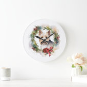 Biewer Terrier Kerstkrans Feestelijke Pup Grote Klok (Huis)