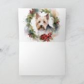 Biewer Terrier Kerstkrans Feestelijke Pup Kaart (Binnen)
