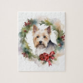 Biewer Terrier Kerstkrans Feestelijke Pup Legpuzzel (Verticaal)