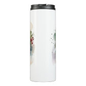 Biewer Terrier Kerstkrans Feestelijke Pup Thermosbeker (Achterkant)