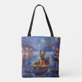 Biewer Terrier Kerstmis Feestelijke Reis Tote Bag (Achterkant)