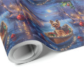 Biewer Terrier Kerstmis Festivale Reis Cadeaupapier (Rol Hoek)