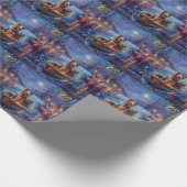 Biewer Terrier Kerstmis Festivale Reis Cadeaupapier (Hoek)