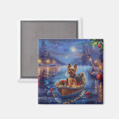 Biewer Terrier Kerstmis Festivale Reis Magneet (Voorkant / Achterkant)