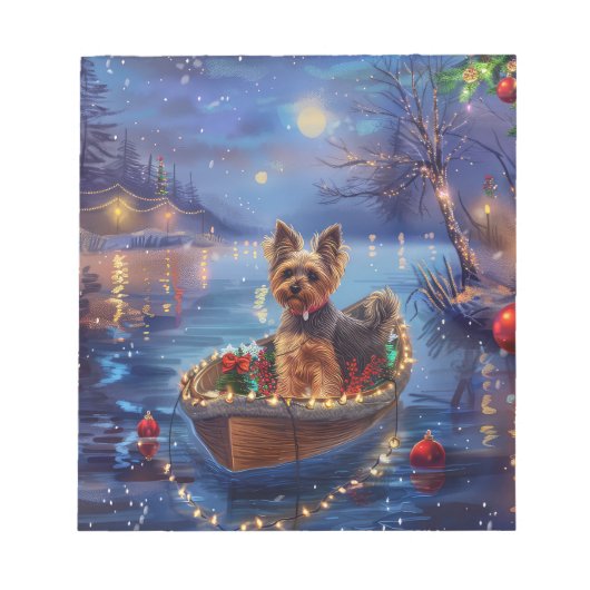 Biewer Terrier Kerstmis Festivale Reis Notitieblok (Voorkant)