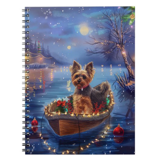 Biewer Terrier Kerstmis Festivale Reis Notitieboek (Voorkant)