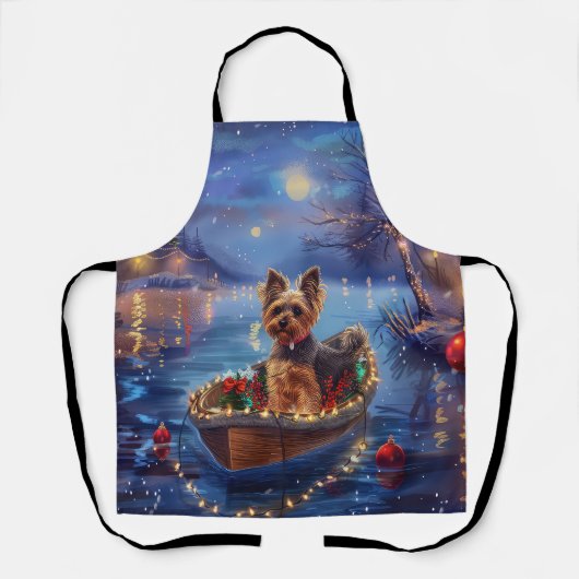 Biewer Terrier Kerstmis Festivale Reis Schort (Voorkant)