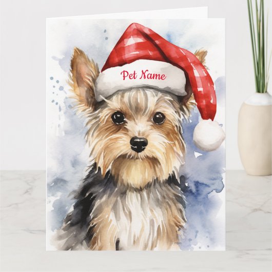 Biewer Terrier Kerstmis Gepersonaliseerd Kaart (Voorkant)