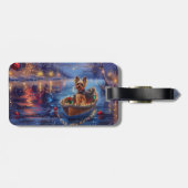 Biewer Terrier Kerstvakantie Bagagelabel (Achterkant horizontaal)