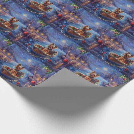 Biewer Terrier Kerstvakantie Cadeaupapier (Hoek)