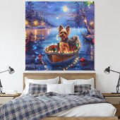 Biewer Terrier Kerstvakantie Canvas Afdruk (Insitu (Slaapkamer))