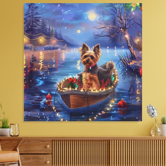 Biewer Terrier Kerstvakantie Canvas Afdruk (Insitu (Woonkamer))