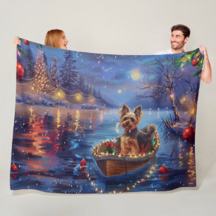 Biewer Terrier Kerstvakantie Fleece Deken