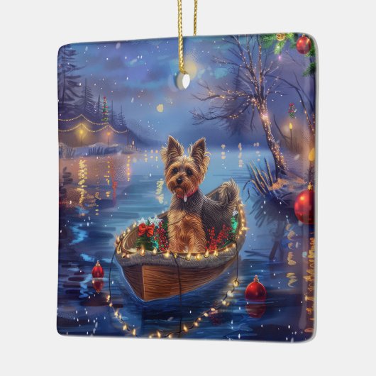 Biewer Terrier Kerstvakantie Keramisch Ornament (Links)