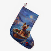 Biewer Terrier Kerstvakantie Kleine Kerstsok (Voorkant (Hangend))