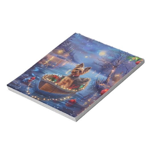 Biewer Terrier Kerstvakantie Notitieblok (Linkerzijde)