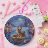 Biewer Terrier Kerstvakantie Papieren Bordje (Feest)