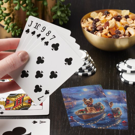 Biewer Terrier Kerstvakantie Pokerkaarten (Insitu)