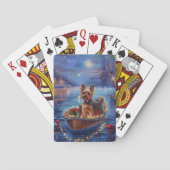 Biewer Terrier Kerstvakantie Pokerkaarten (Achterkant)