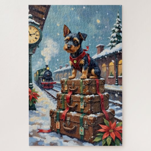 Biewer Terrier Kerstvakantie Reis Legpuzzel (Verticaal)