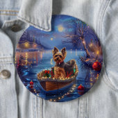Biewer Terrier Kerstvakantie Ronde Button 6,0 Cm (In situ)