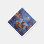 Biewer Terrier Kerstvakantie Servet (Hoek)