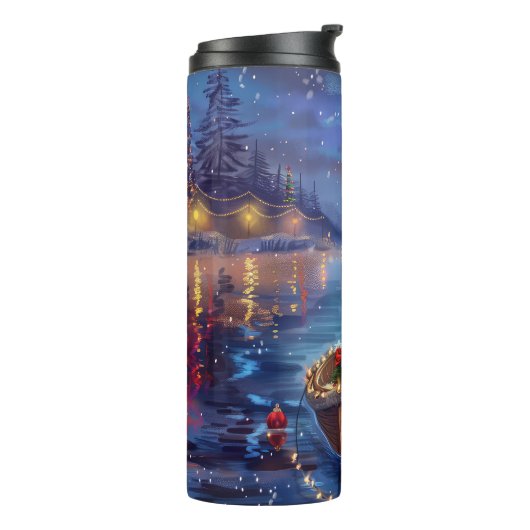 Biewer Terrier Kerstvakantie Thermosbeker (Gedraaid links)