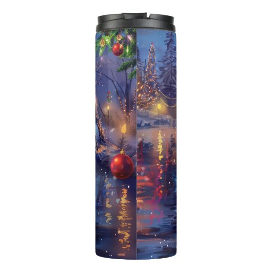 Biewer Terrier Kerstvakantie Thermosbeker (Achterkant)