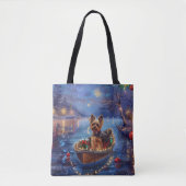 Biewer Terrier Kerstvakantie Tote Bag (Voorkant)