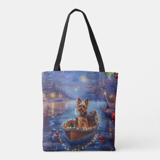 Biewer Terrier Kerstvakantie Tote Bag (Achterkant)