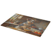 Biewer Terrier Kookt in Keuken Snijplank (Hoek)